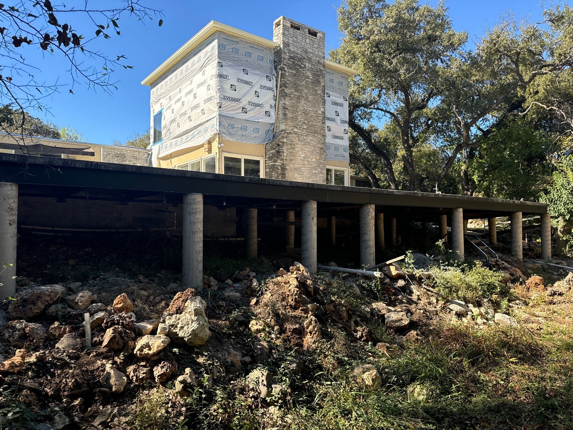 Valor Concrete's foundation piers installation showcasing durable support for residential and commercial buildings.