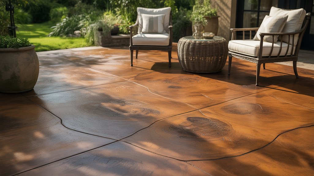 rustic wood stamped concrete