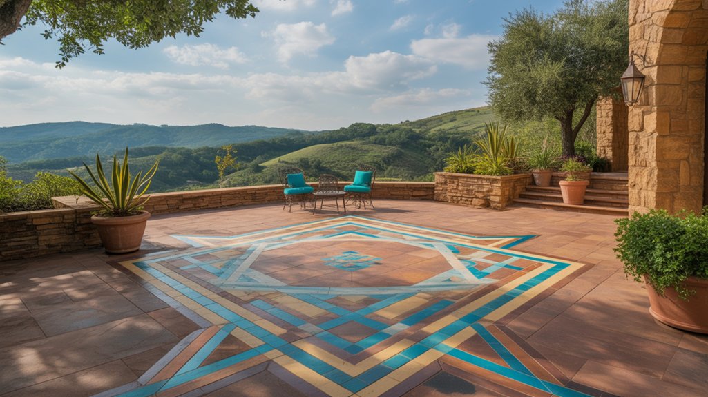 vibrant patterned outdoor patios