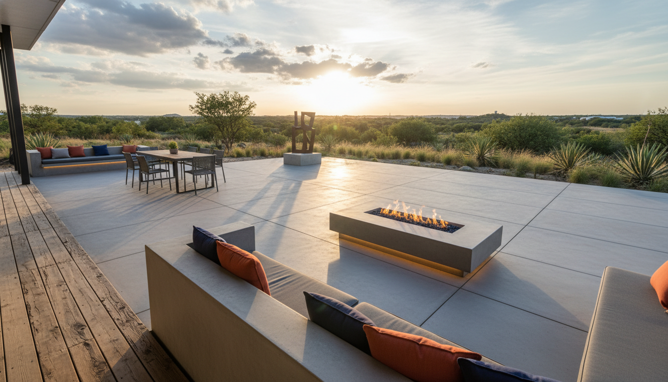 Texas sun damage on concrete vs wood Texas decking materials